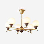 Sciolari Chandelier Vintage Wood Glass