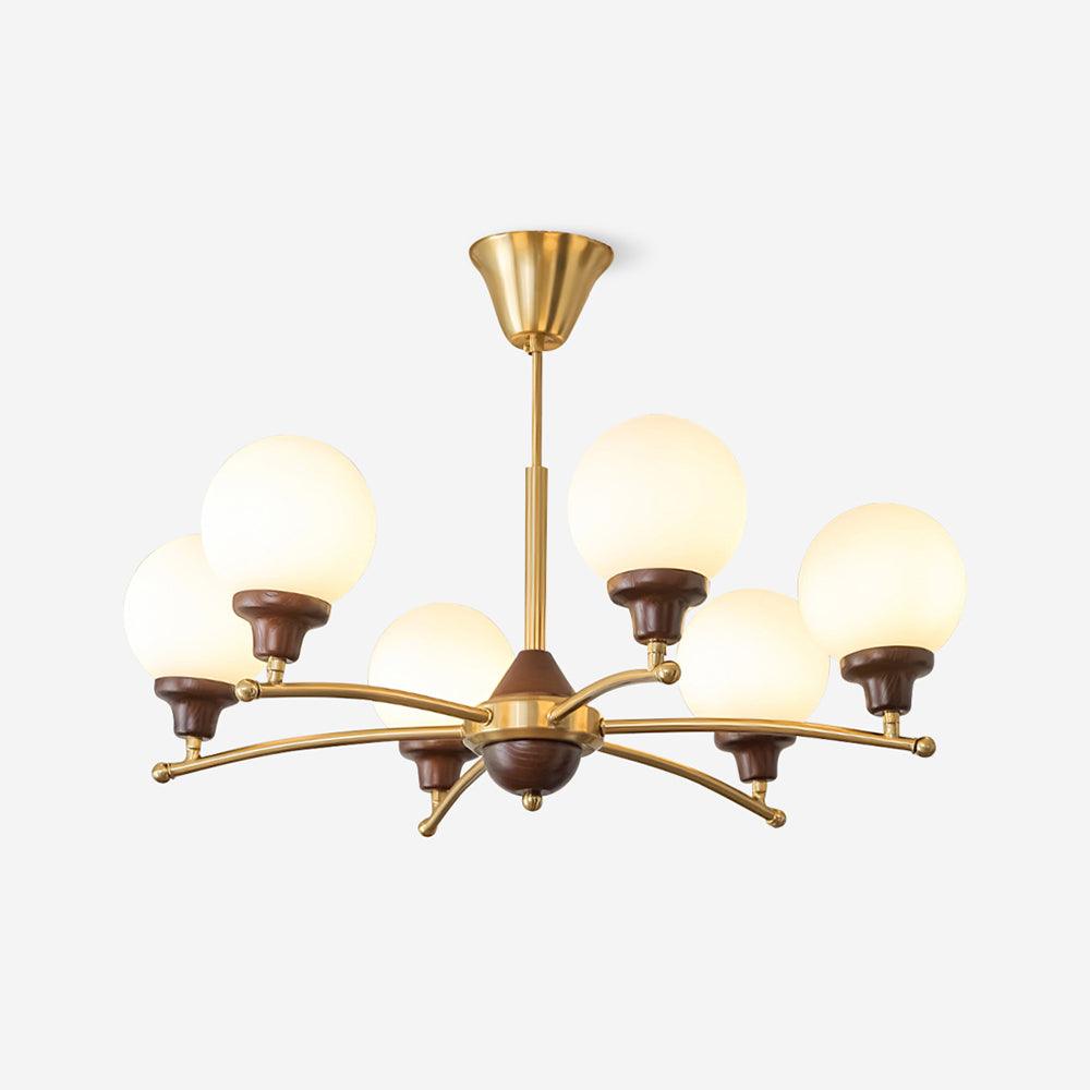 Sciolari Chandelier Vintage Wood Glass