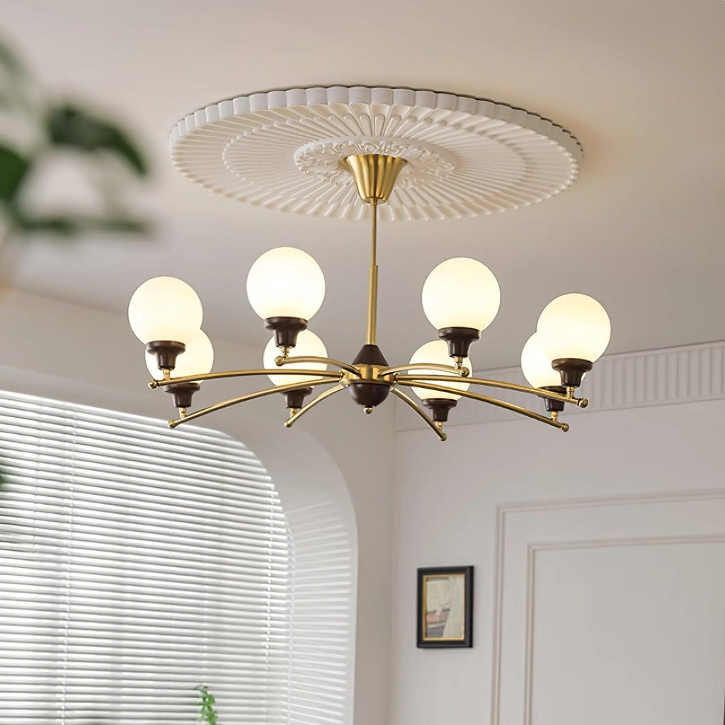 Sciolari Chandelier Vintage Wood Glass