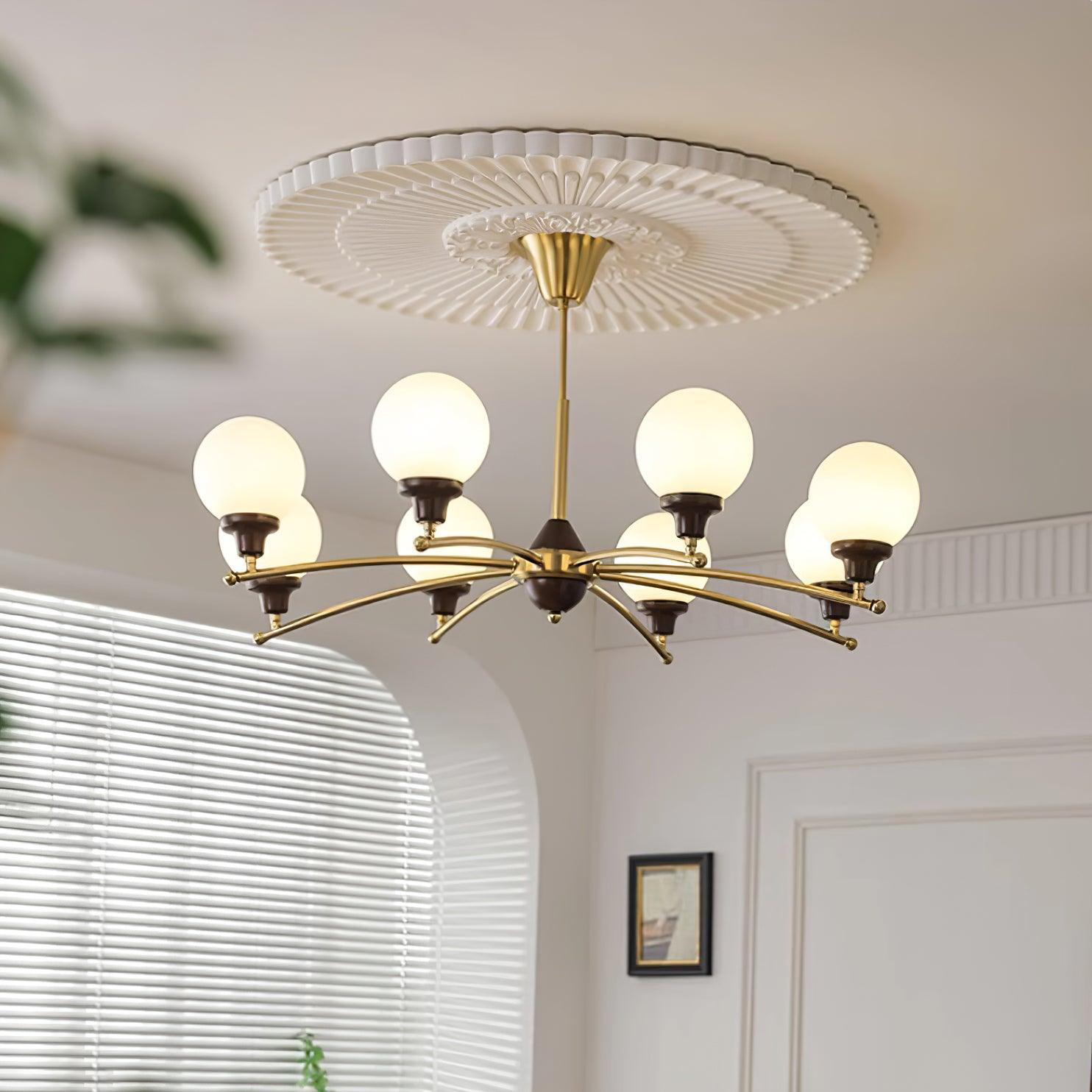 Sciolari Chandelier Vintage Wood Glass