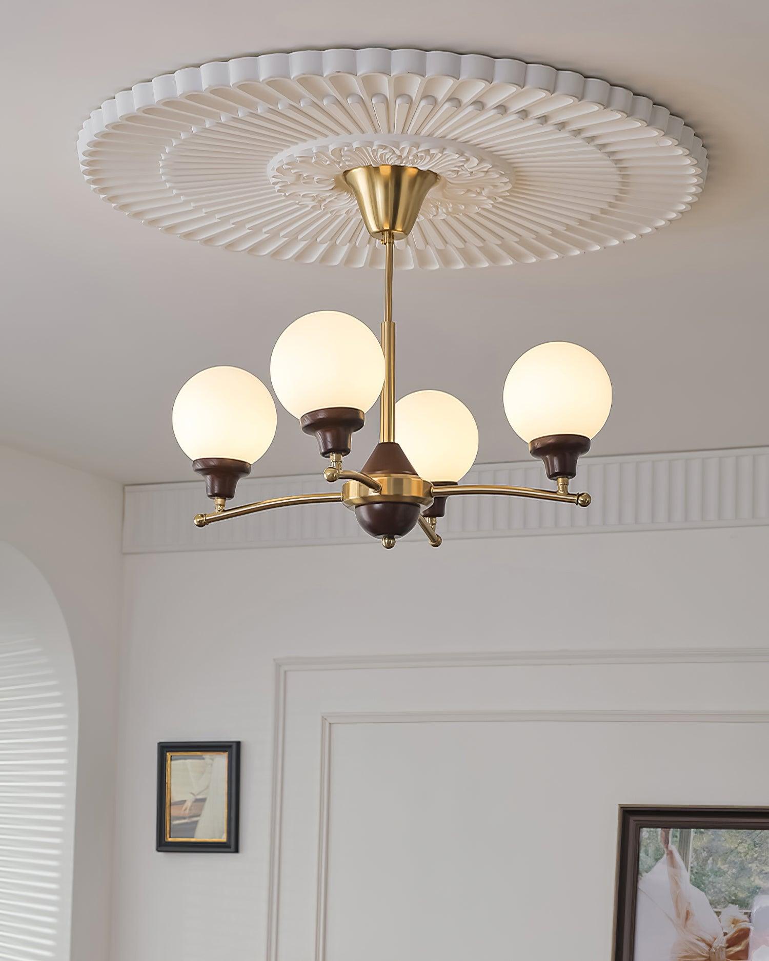Sciolari Chandelier Vintage Wood Glass