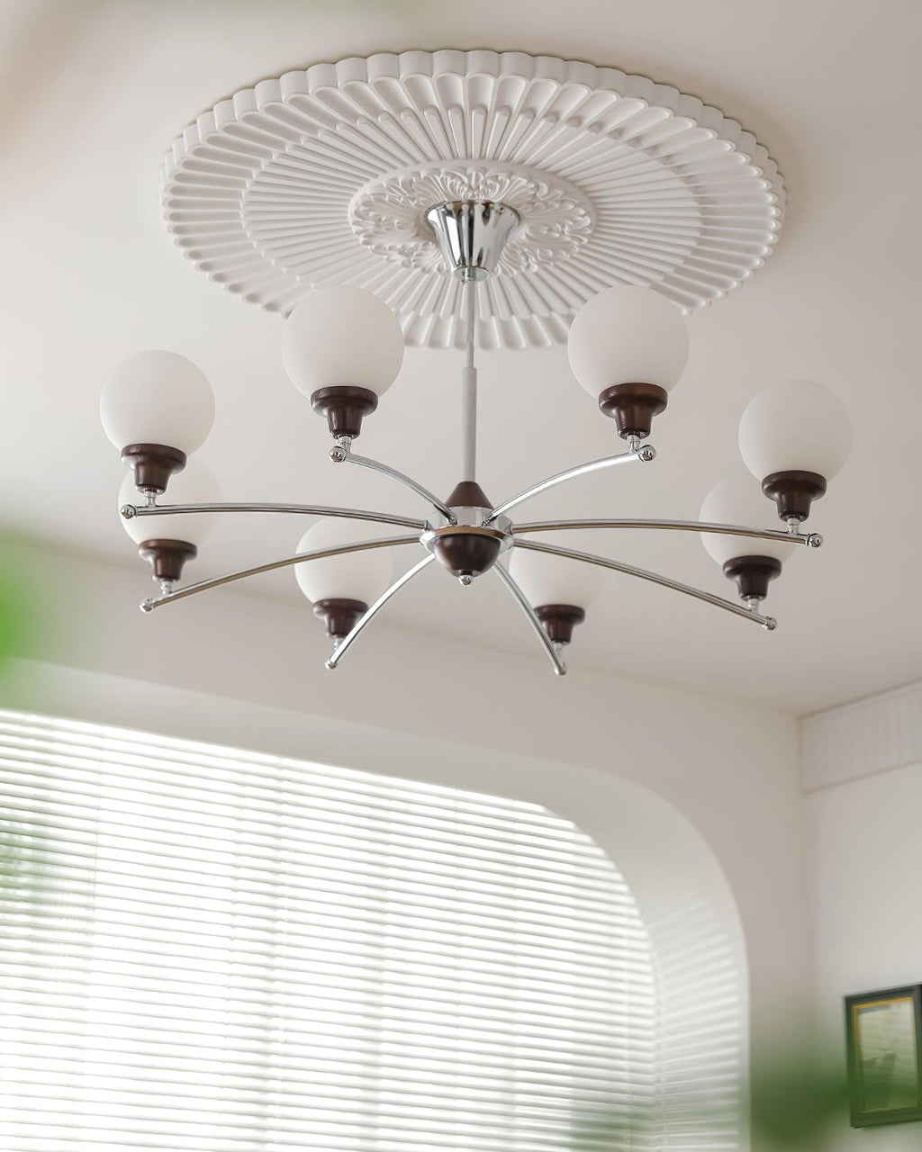 Sciolari Chandelier Vintage Wood Glass