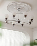Sciolari Chandelier Vintage Wood Glass