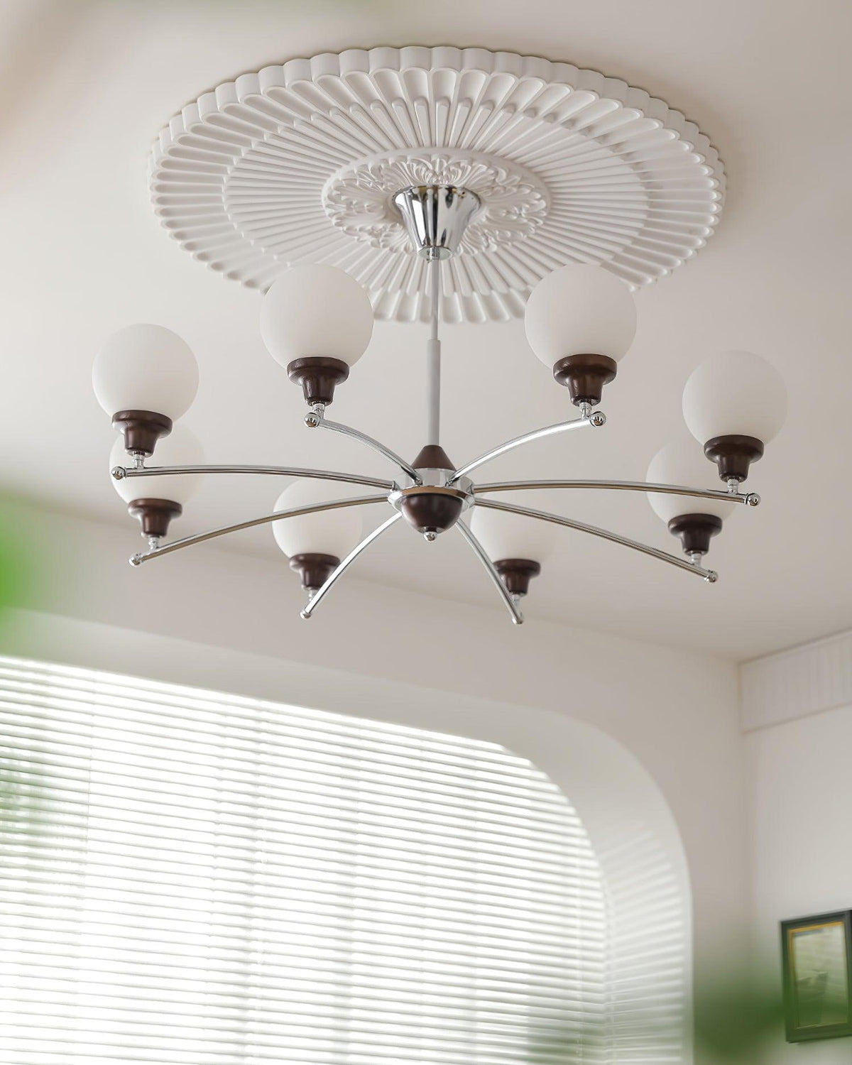 Sciolari Chandelier Vintage Wood Glass