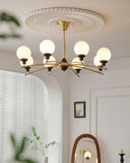 Sciolari Chandelier Vintage Wood Glass