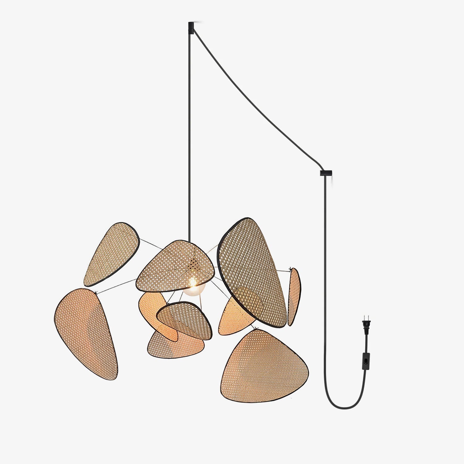 Lustra Pendant Light Rattan Swag Industrial