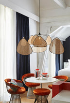 Lustra Pendant Light Rattan Swag Industrial