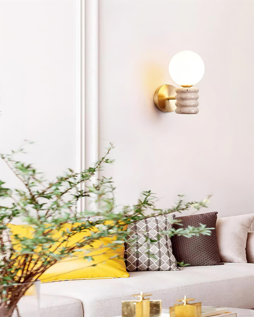 Calenne  Wall Lamp Travertine