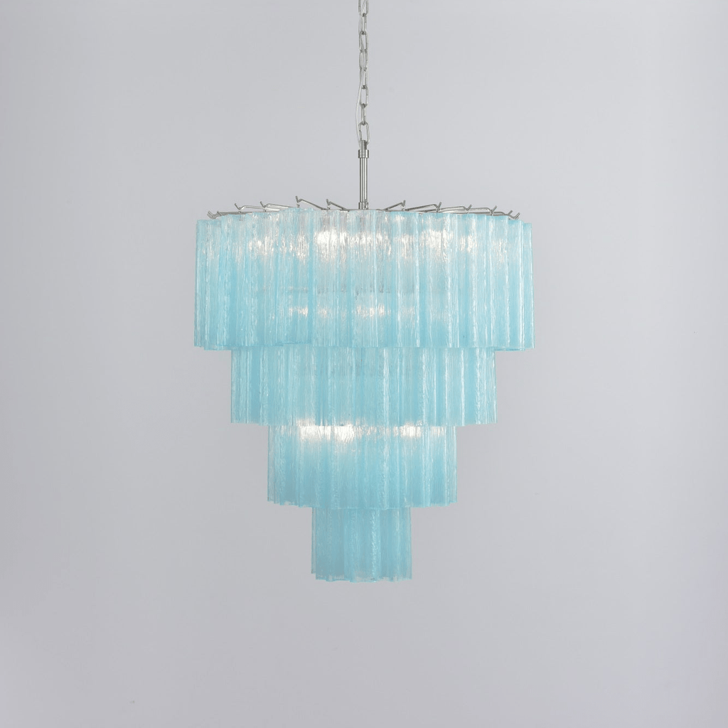 Aurora Chandelier Cascade Layered Glass Elegant Vintage