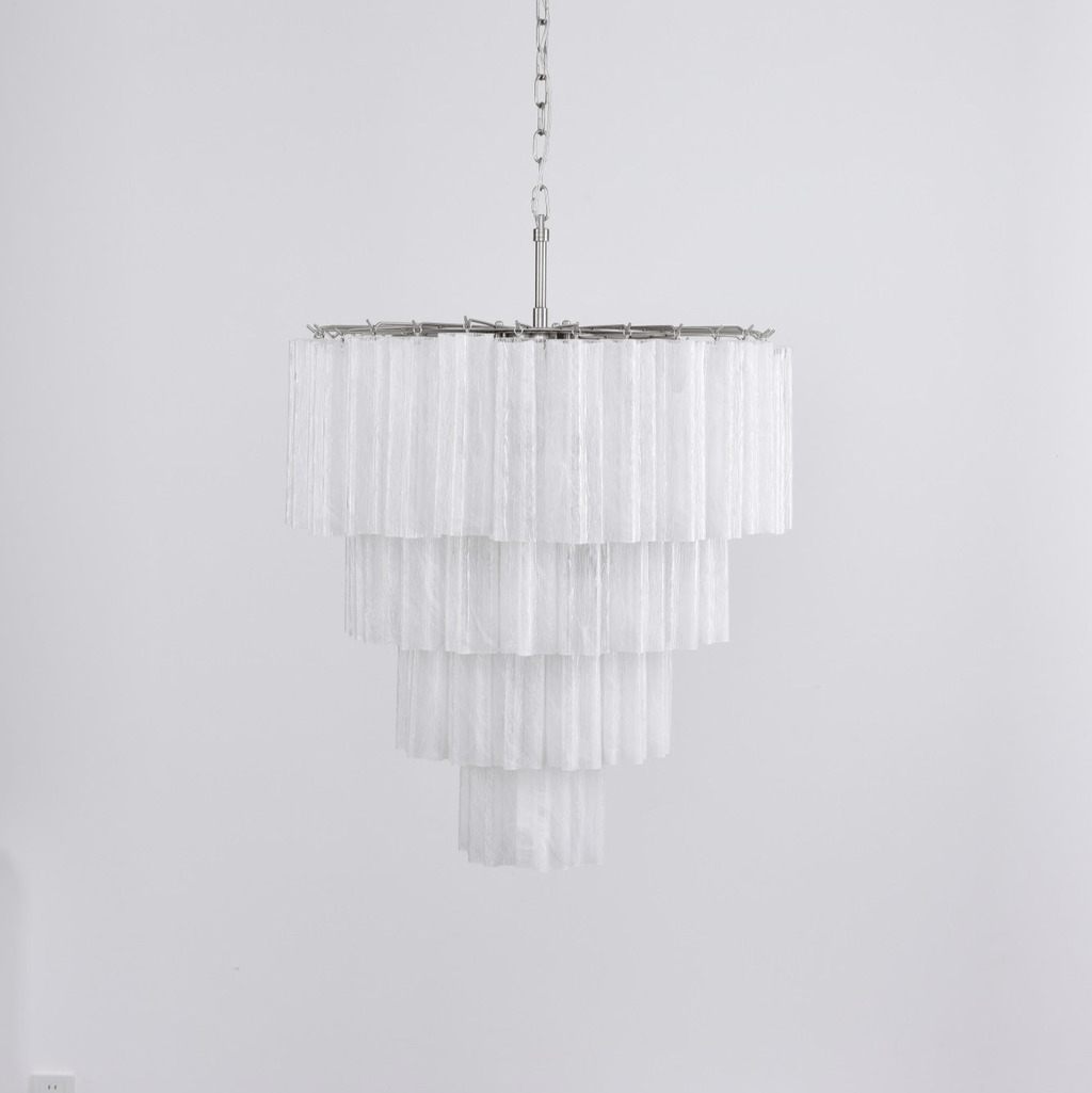 Aurora Chandelier Cascade Layered Glass Elegant Vintage