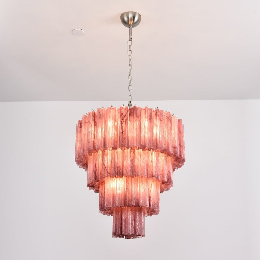Aurora Chandelier Cascade Layered Glass Elegant Vintage