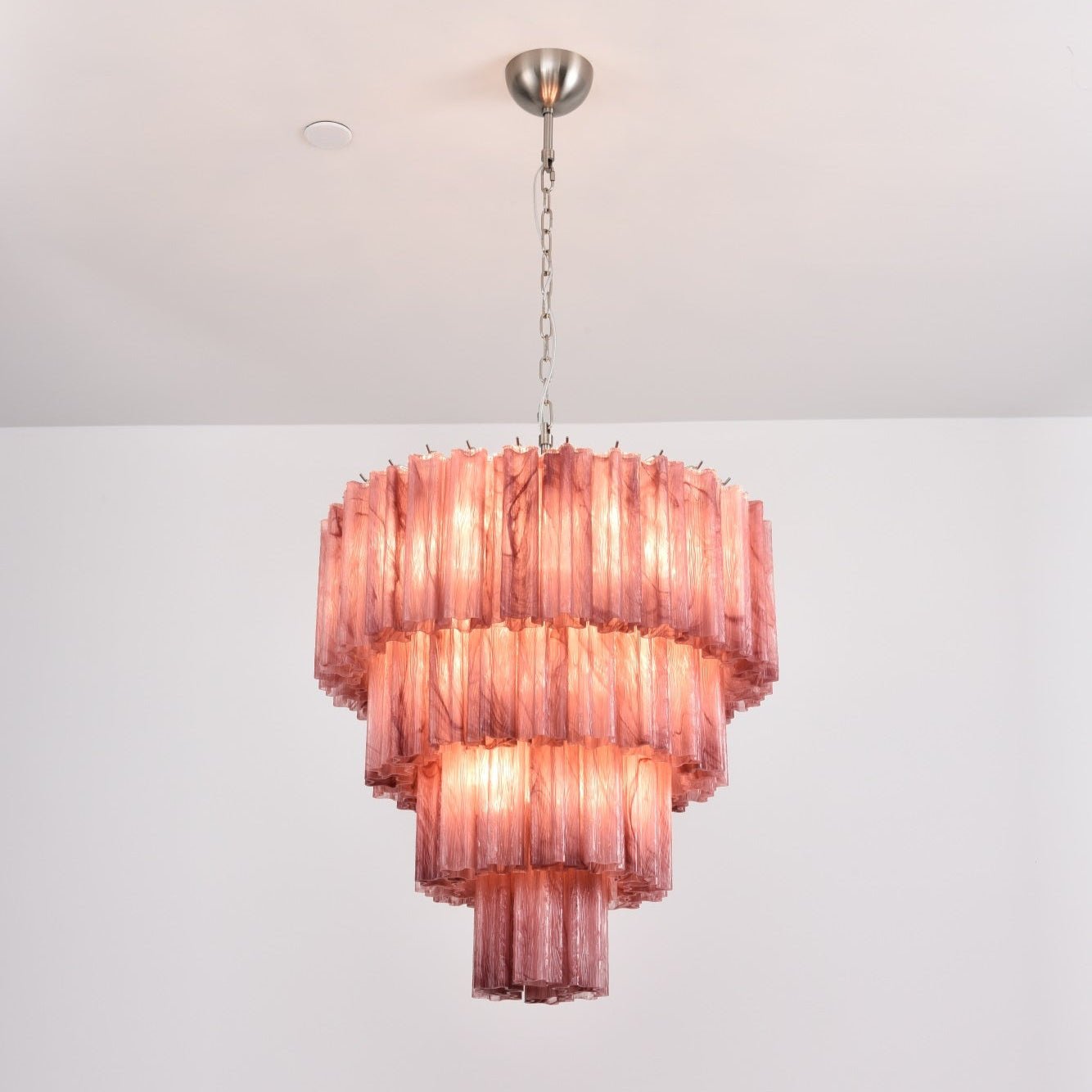 Aurora Chandelier Cascade Layered Glass Elegant Vintage