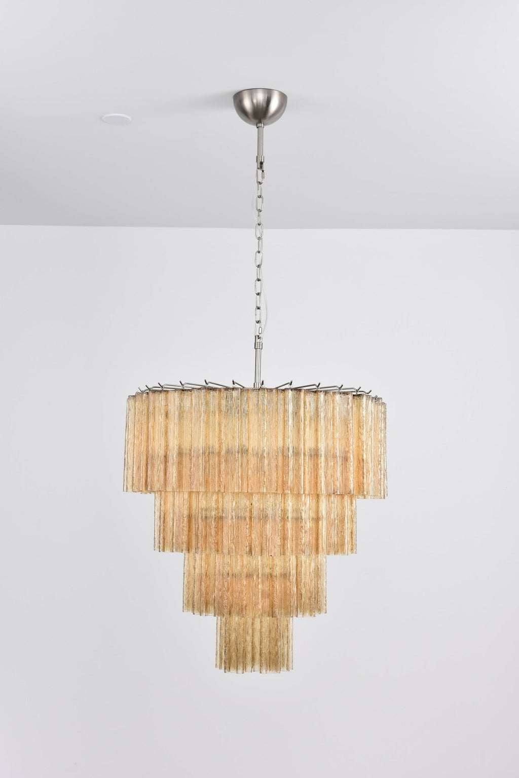 Aurora Chandelier Cascade Layered Glass Elegant Vintage