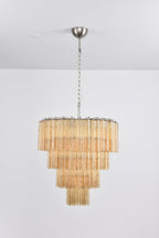 Aurora Chandelier Cascade Layered Glass Elegant Vintage