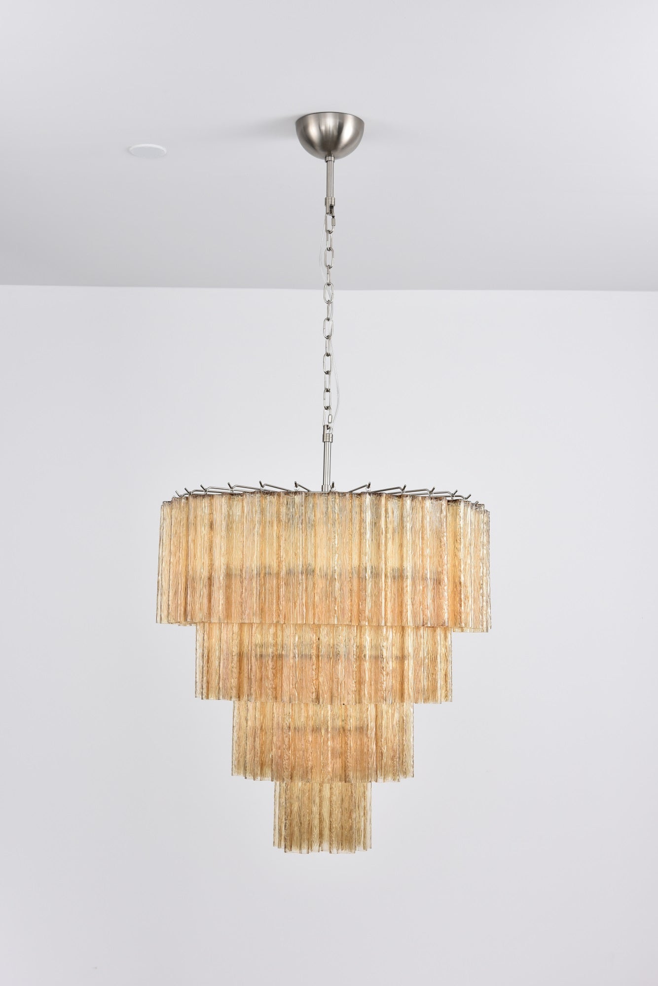 Aurora Chandelier Cascade Layered Glass Elegant Vintage
