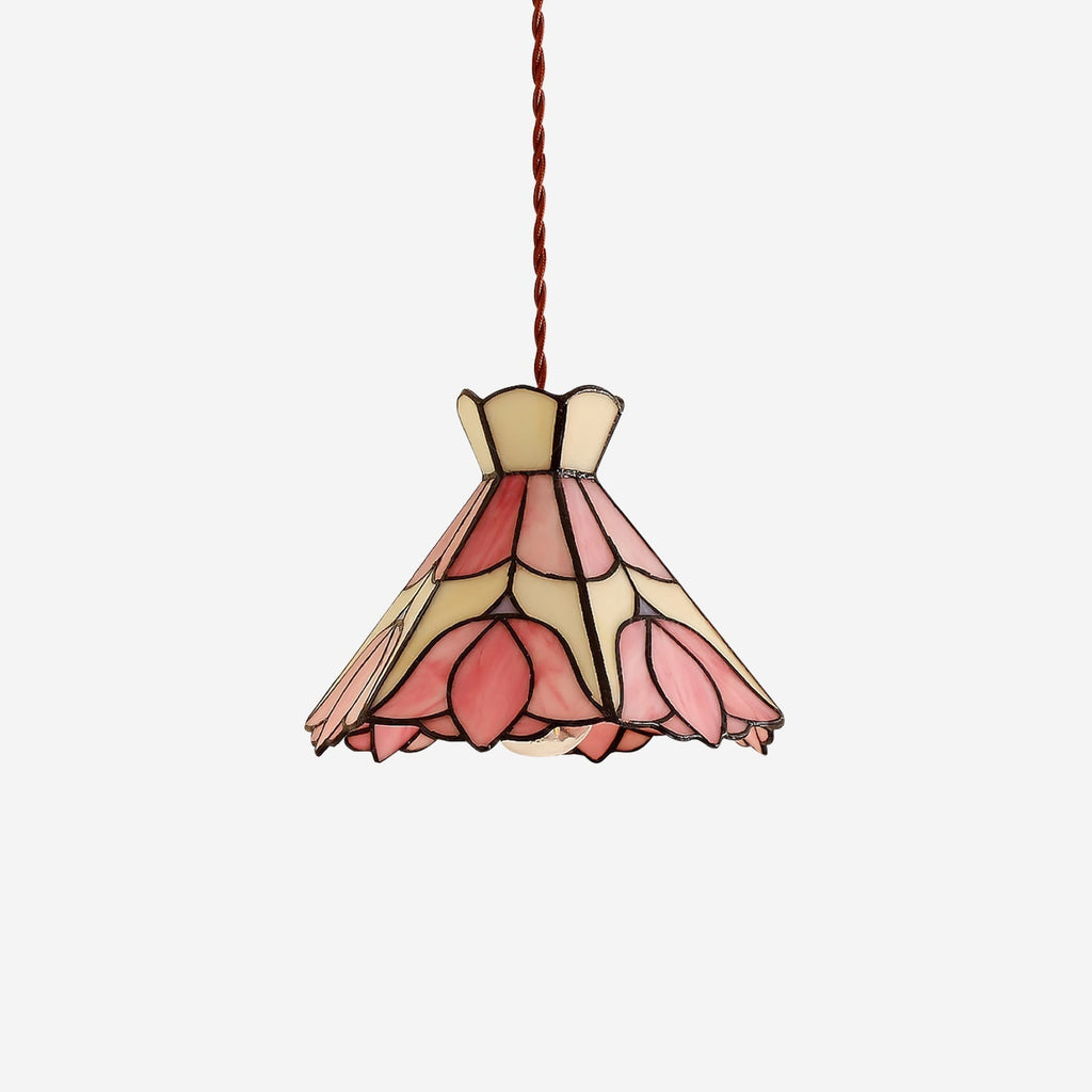 Tiffany Retro Glass Pendant Lights  Pink Cream