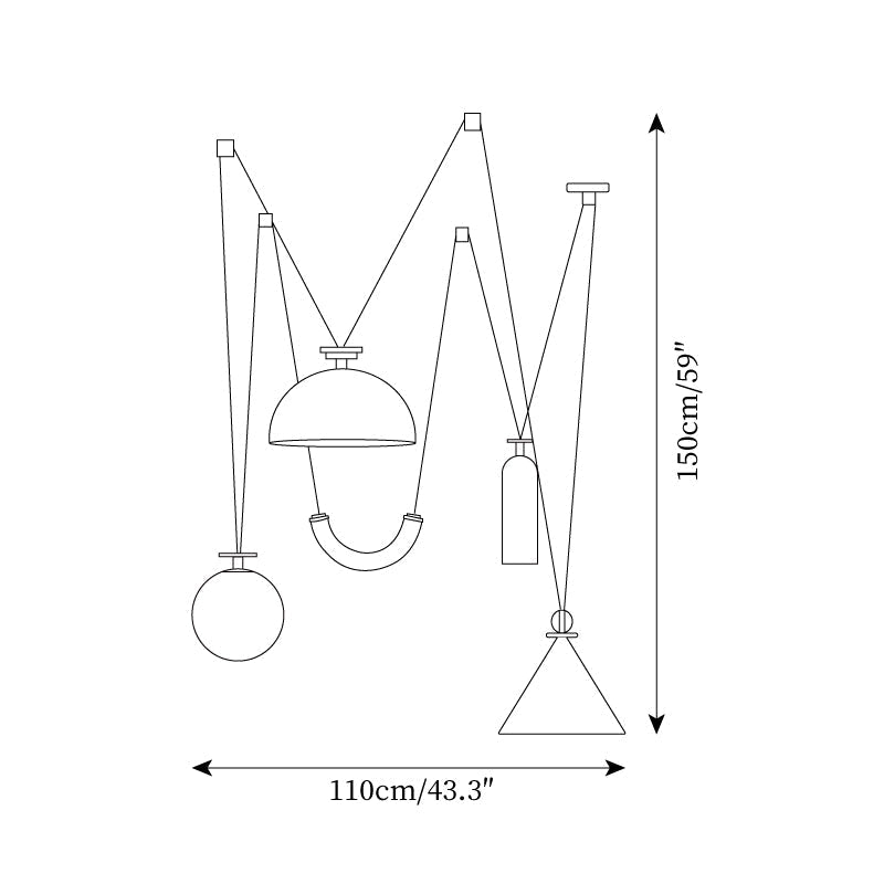 Covine Multi-Shape Adjustable Pendant Light
