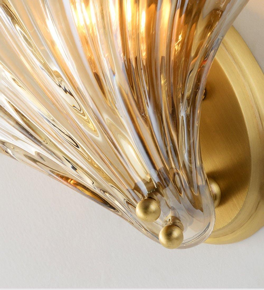 Respected Premium Elegance Brass Glass Wall Light