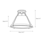 Ardennes Vintage Industrial Fabric Flush Mount Ceiling Light