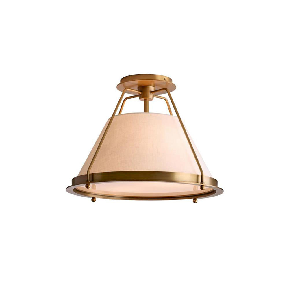 Ardennes Vintage Industrial Fabric Flush Mount Ceiling Light