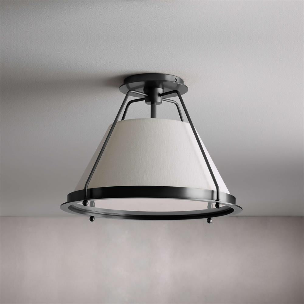 Ardennes Vintage Industrial Fabric Flush Mount Ceiling Light