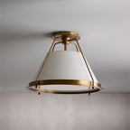 Ardennes Vintage Industrial Fabric Flush Mount Ceiling Light