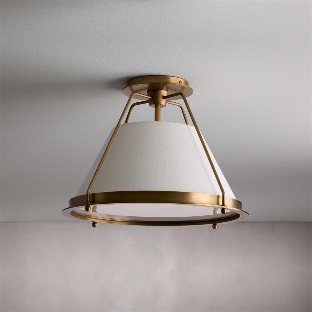 Ardennes Vintage Industrial Fabric Flush Mount Ceiling Light