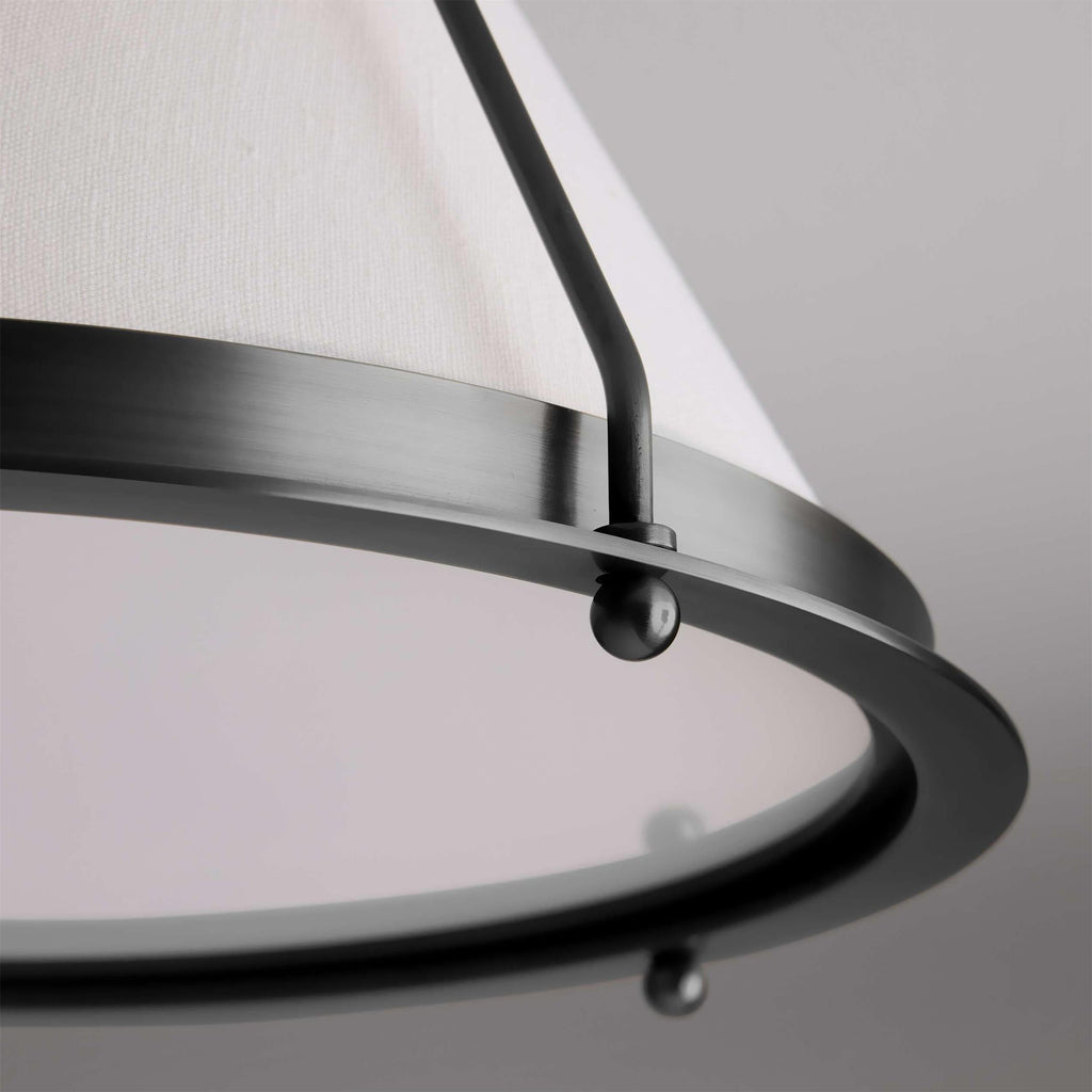 Ardennes Vintage Industrial Fabric Flush Mount Ceiling Light