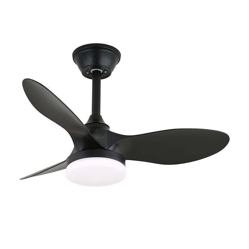 Arden Minimalist Black Wood Ceiling Fan Light