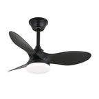Arden Minimalist Black Wood Ceiling Fan Light