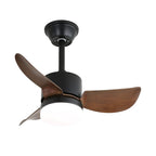 Arden Minimalist Black Wood Ceiling Fan Light