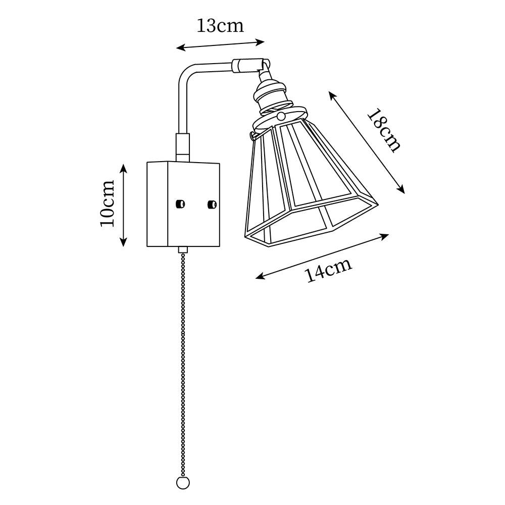 Simone Wall Lamp Floral Glass