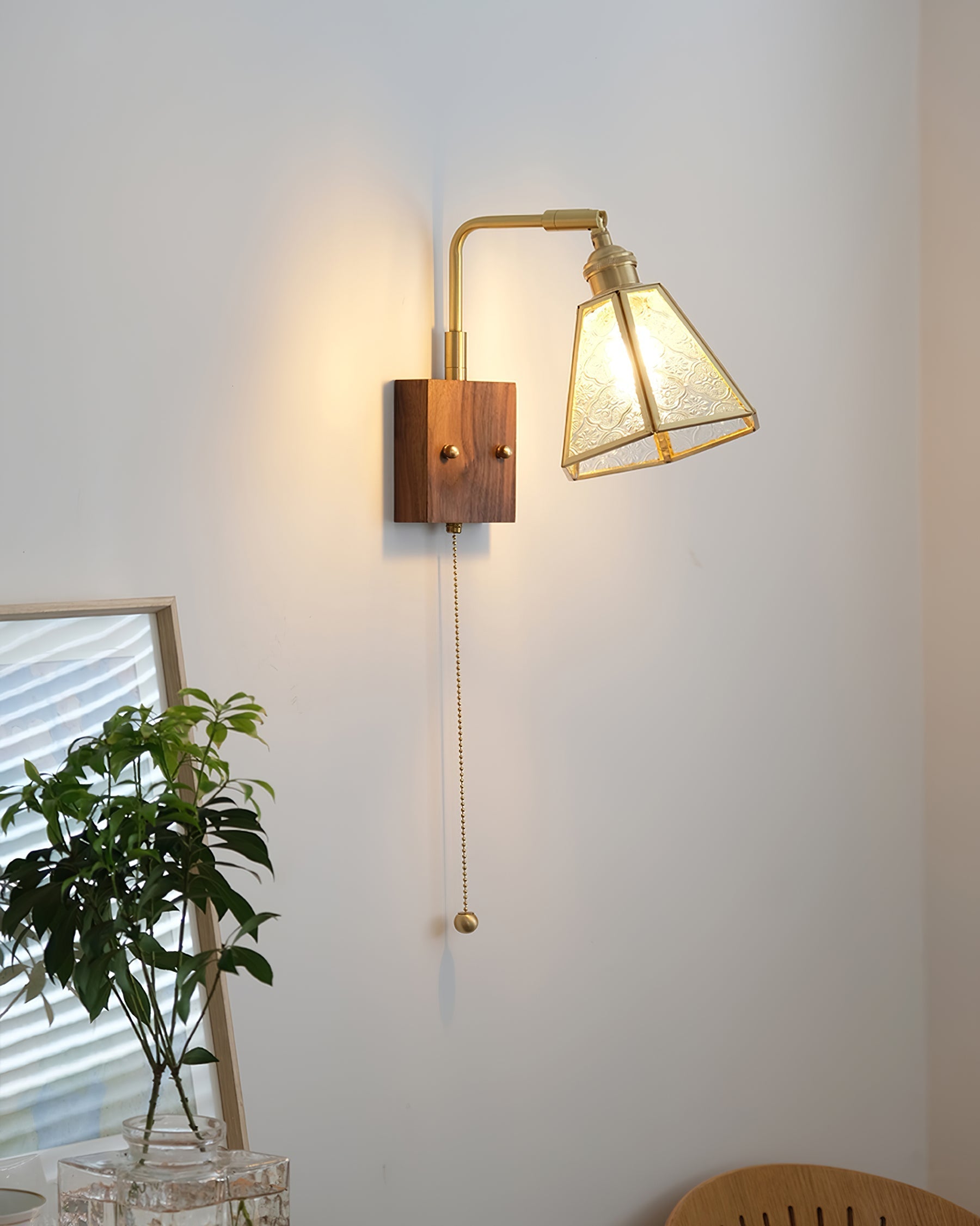 Simone Wall Lamp Floral Glass