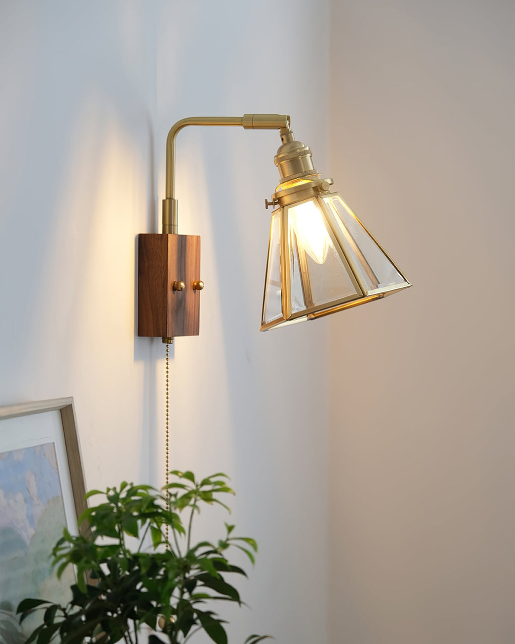 Simone Wall Lamp Floral Glass