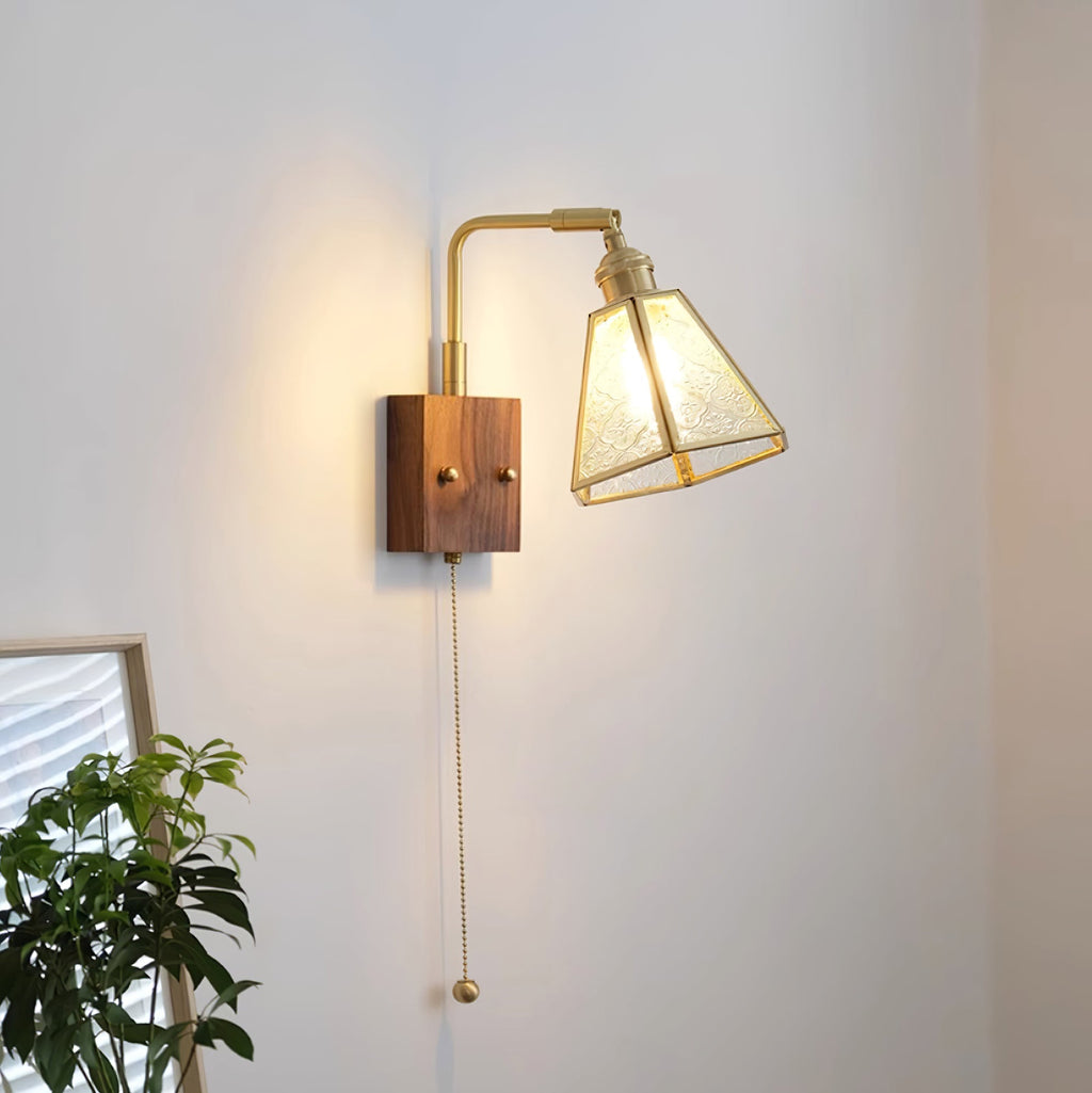 Simone Wall Lamp Floral Glass