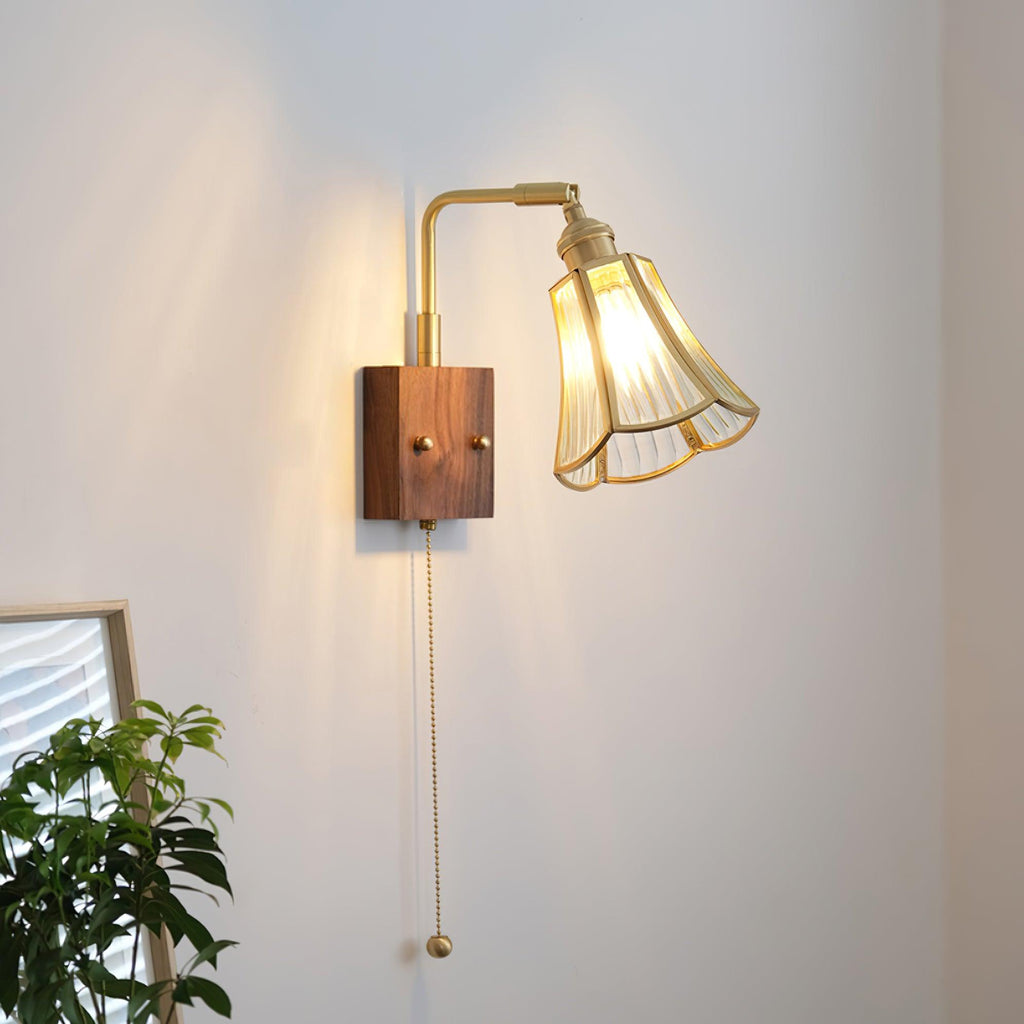 Simone Wall Lamp Floral Glass