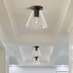 Solara Ceiling Lamp Cone Glass Brass Minimalist Industrial