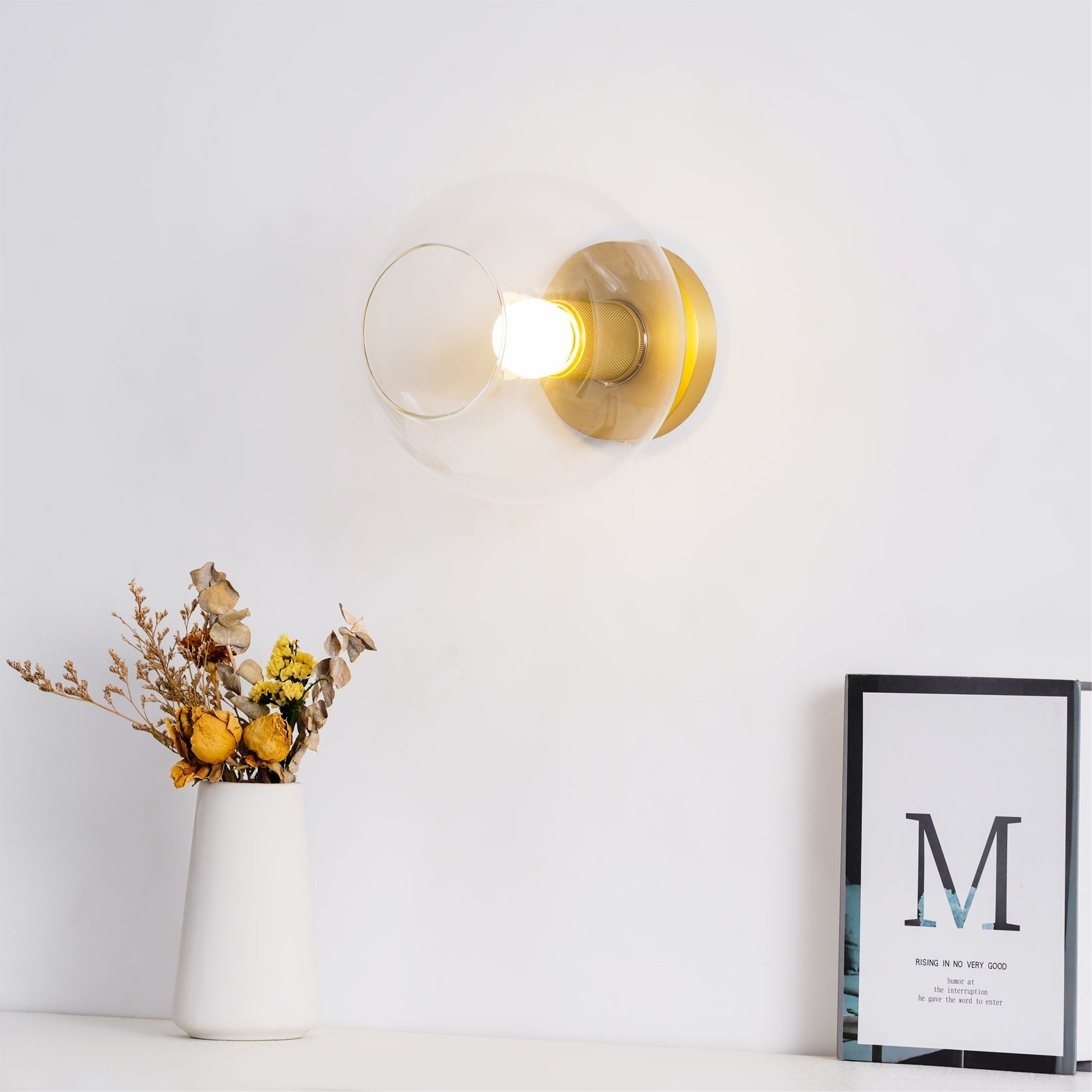 Solara Ceiling Lamp Cone Glass Brass Minimalist Industrial
