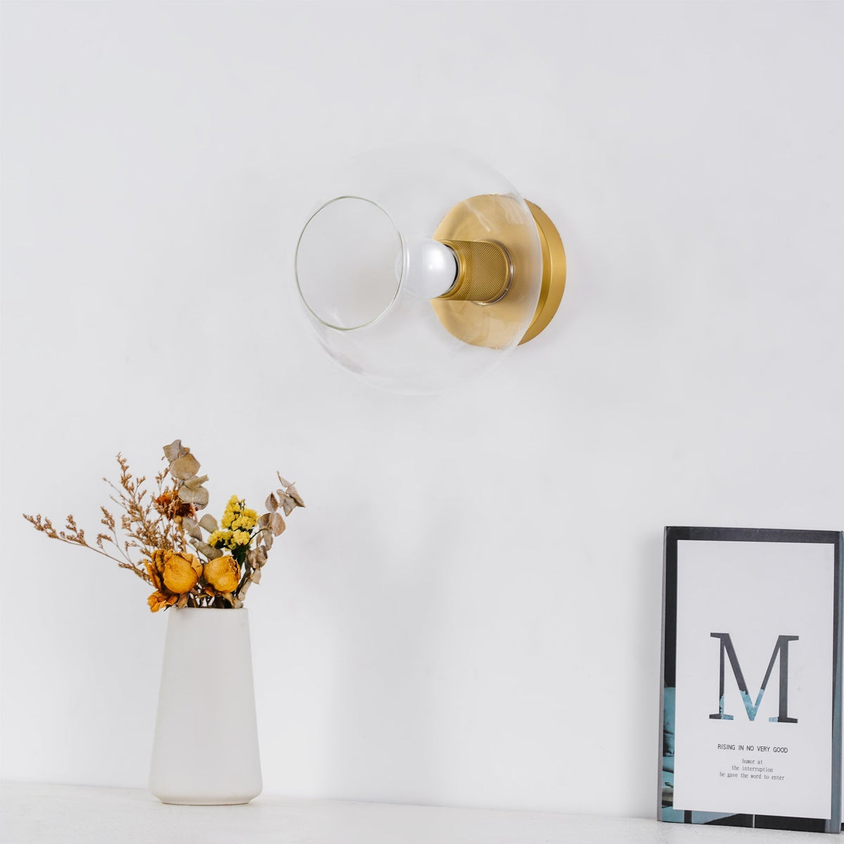 Solara Ceiling Lamp Cone Glass Brass Minimalist Industrial