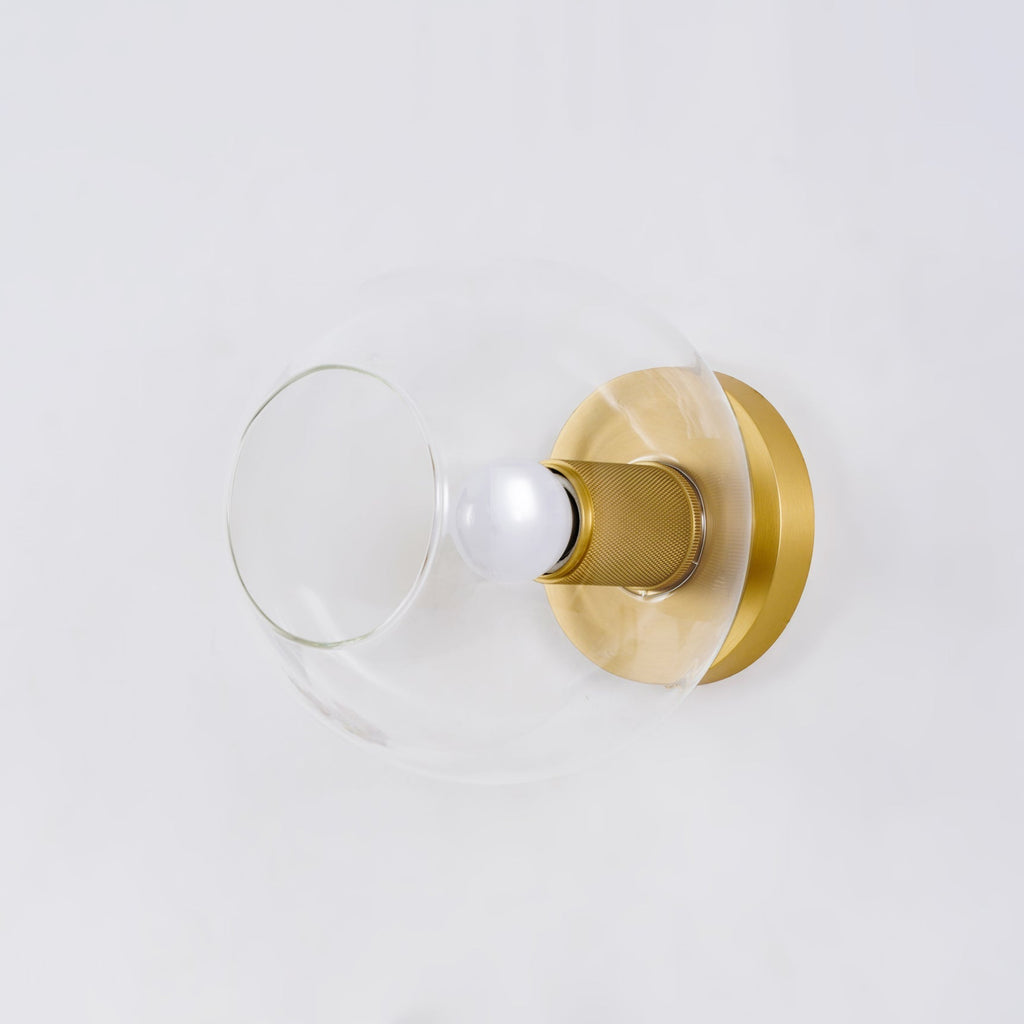 Solara Ceiling Lamp Cone Glass Brass Minimalist Industrial