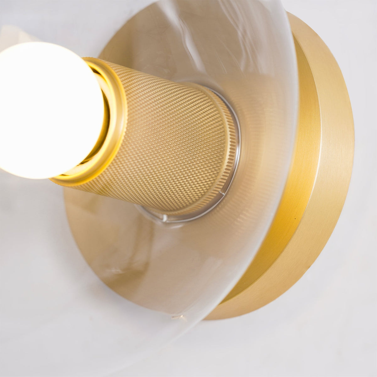Solara Ceiling Lamp Cone Glass Brass Minimalist Industrial