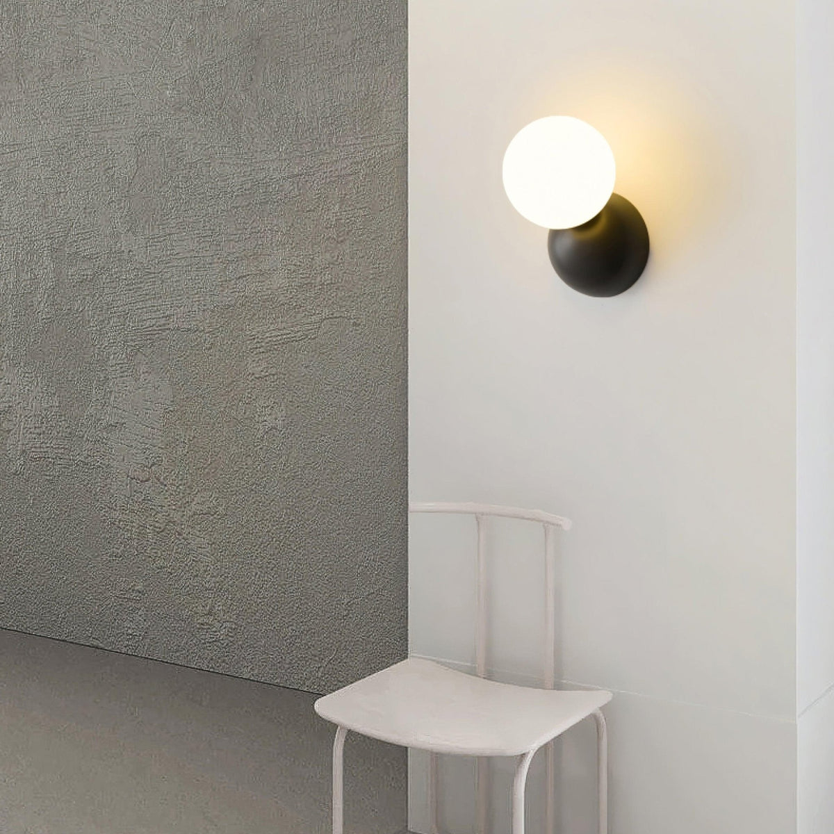 Lysola Sphere Glass Brass Wall Light