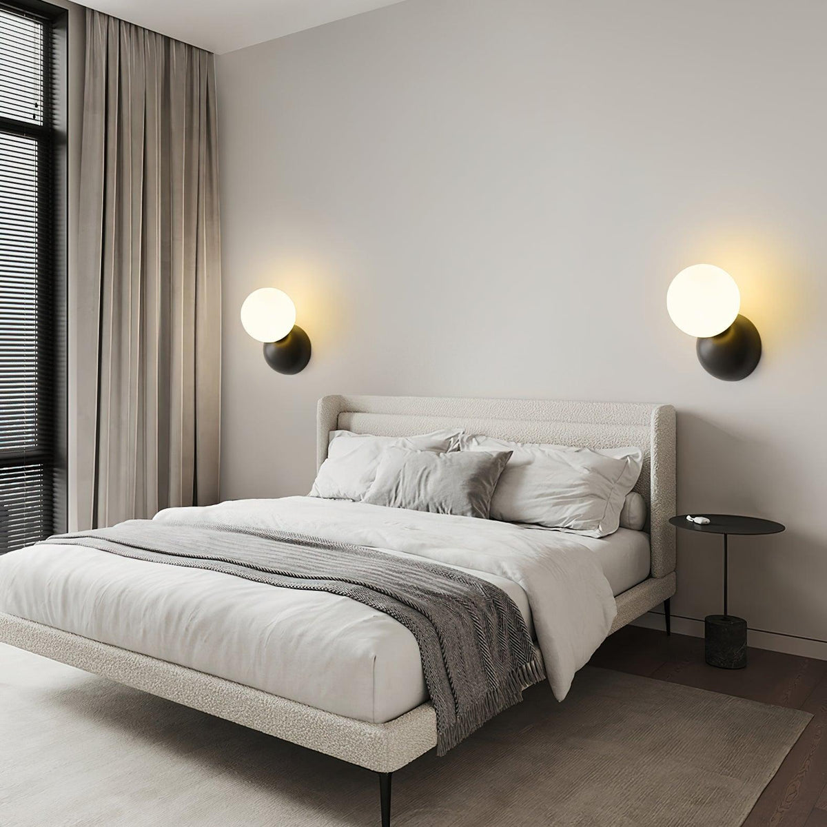 Lysola Sphere Glass Brass Wall Light