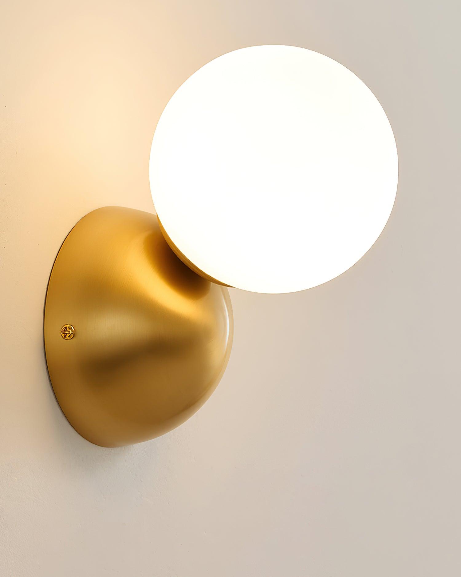 Lysola Sphere Glass Brass Wall Light