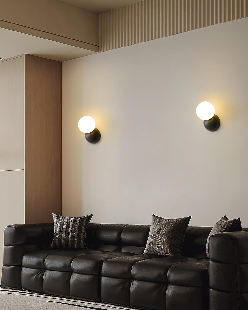 Lysola Sphere Glass Brass Wall Light