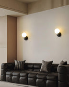 Lysola Sphere Glass Brass Wall Light