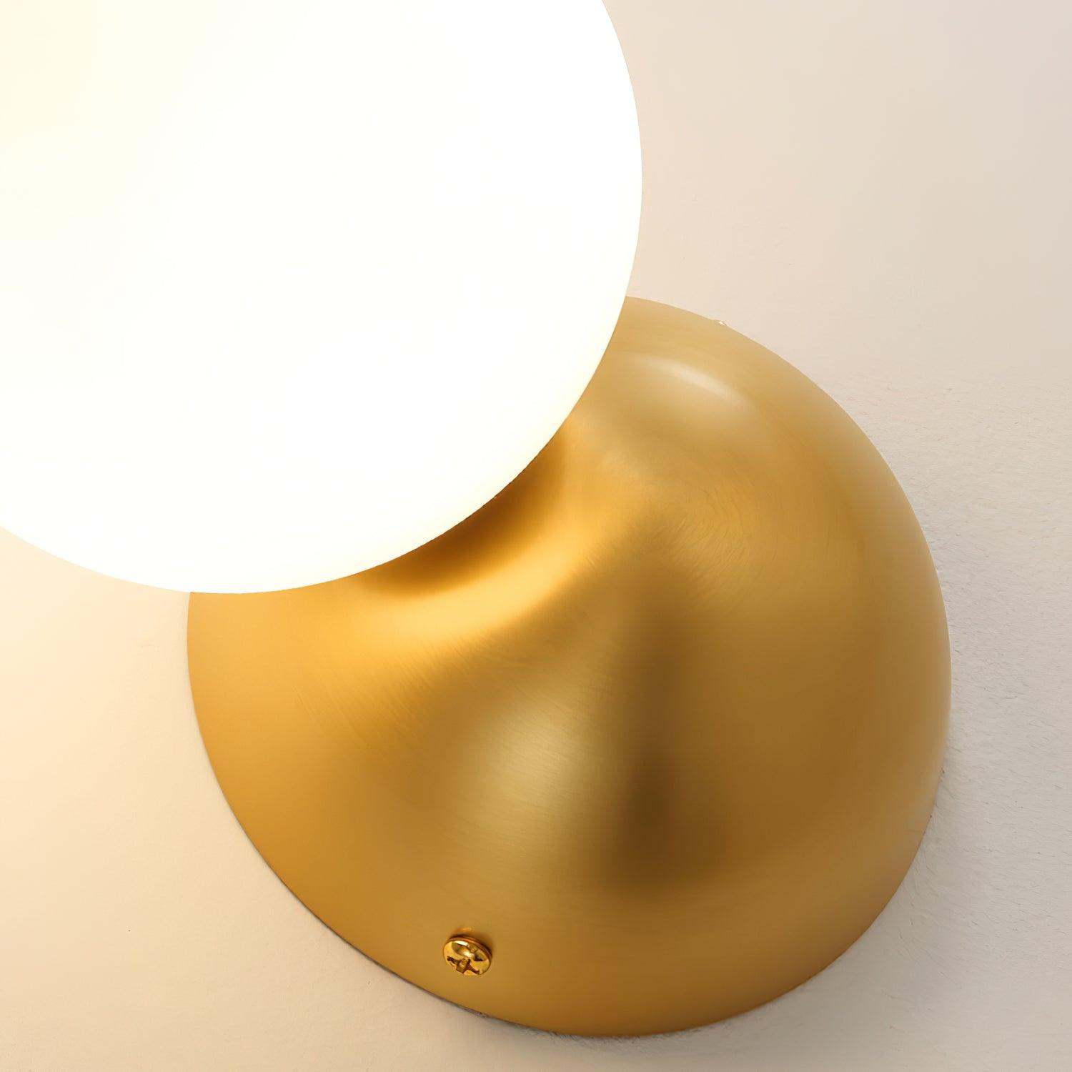 Lysola Sphere Glass Brass Wall Light
