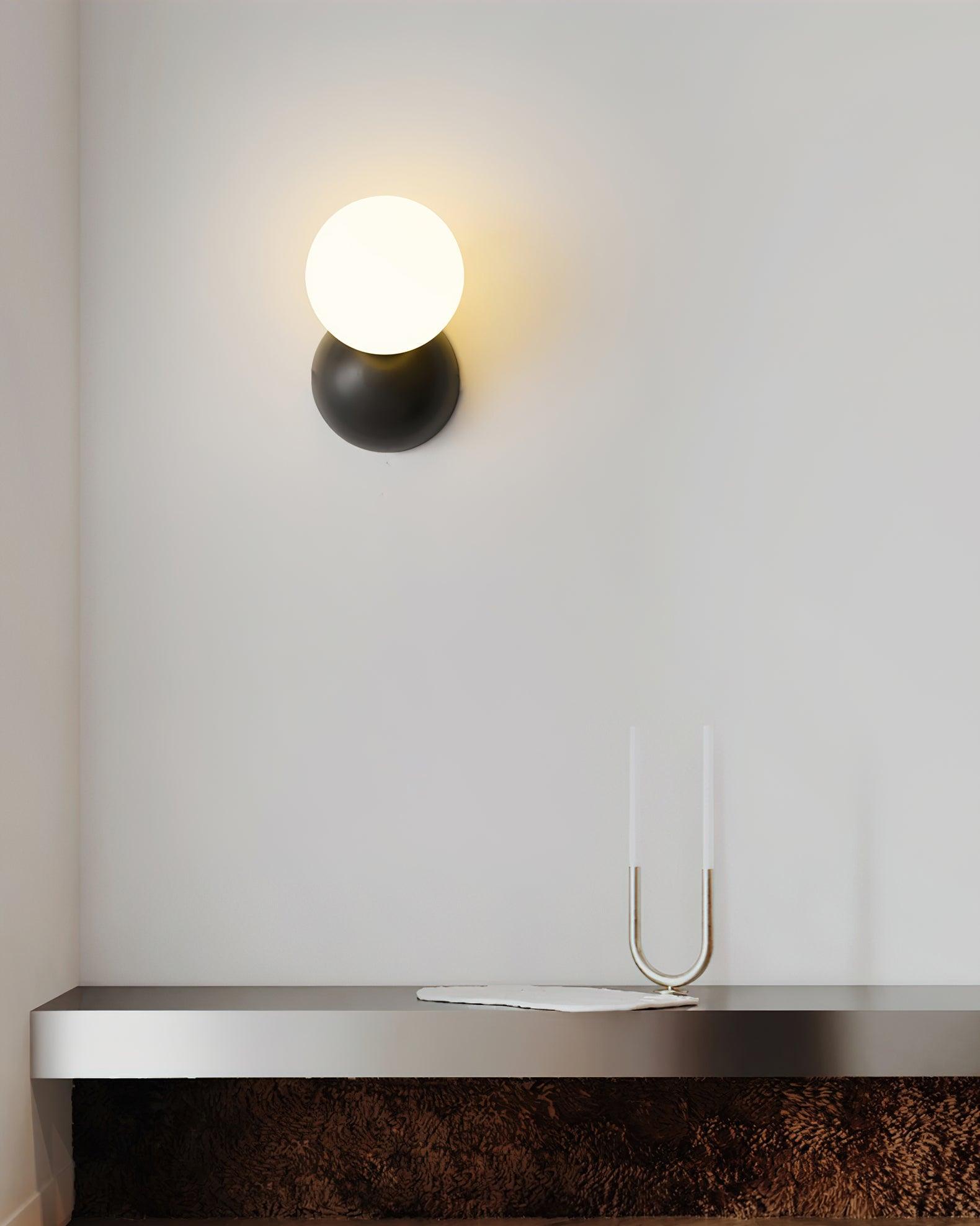 Lysola Sphere Glass Brass Wall Light