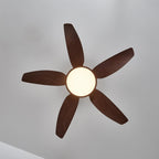 Aurelia Modern Wood Brass Ceiling Fan Light