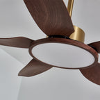 Aurelia Modern Wood Brass Ceiling Fan Light